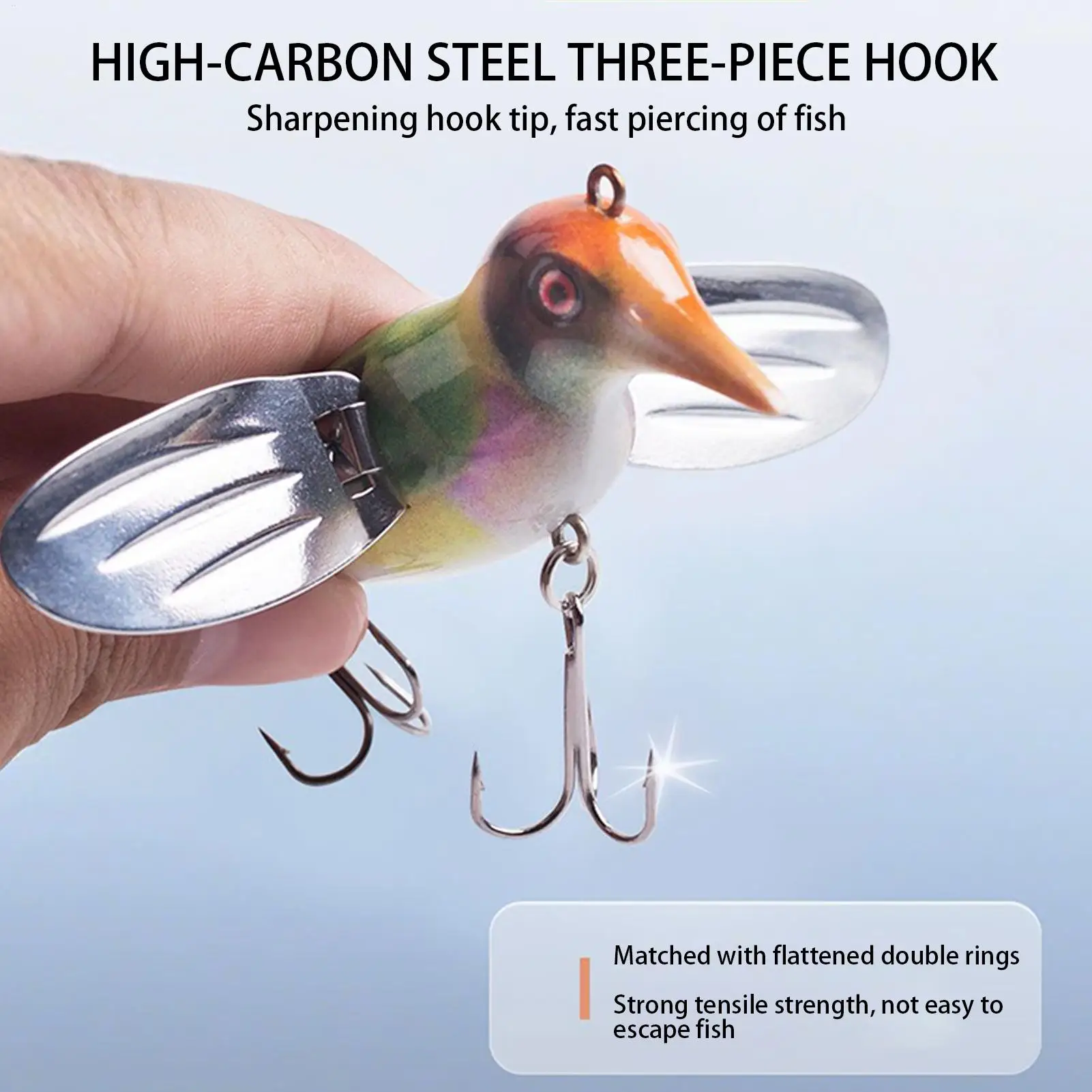 Description Picture 6 of itemBirds Shape Fishing Lures With Hooks 8cm/12g Topwater Simulation Hard Wobblers Popper Floating Hard Wobblers Bait For Fishing