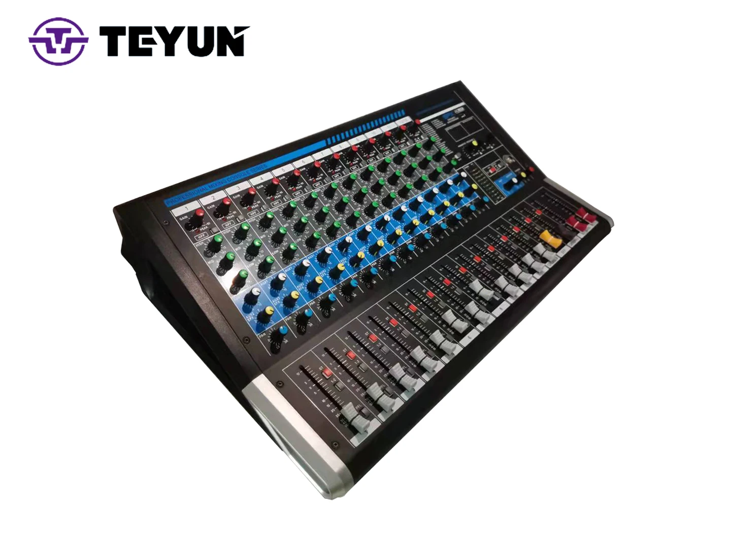 TEYUN E12 12 채널 디지털 믹서 사운드 카드 오디오 인터페이스 새로운 전문 APP 도매 다중 사운드 효과, 비디오 재생