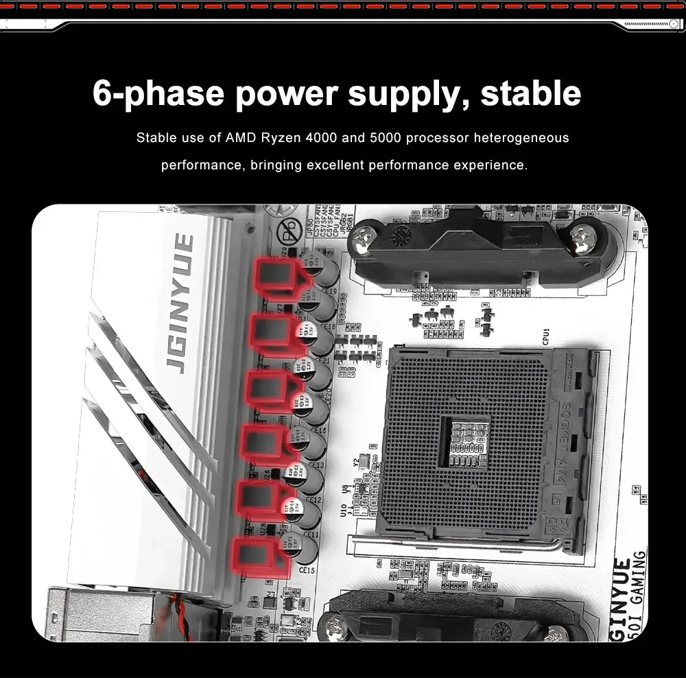 JGINYUE B550 R7 5700X Mini ITX Motherboard AM4 support Ryzen
