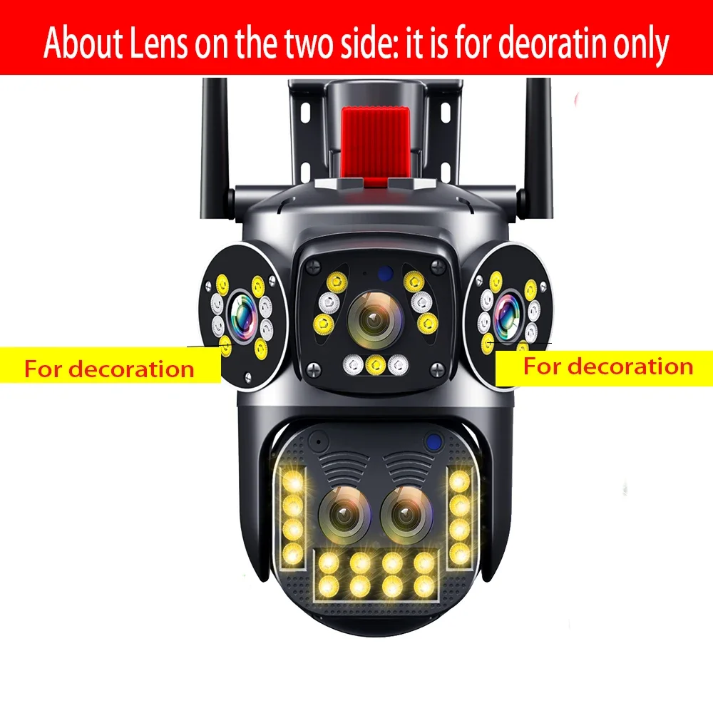 Surveillance IP Camera 3 Screen 10X Optical Zoom 360&deg; View PTZ Video Cam CCTV 8K 15MP WiFi Outdoor security camera