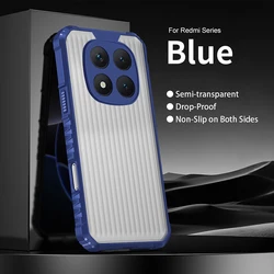 Vertical Stripes Shockproof Hard Shell Phone Case for Xiaomi Redmi 15 (Blue)