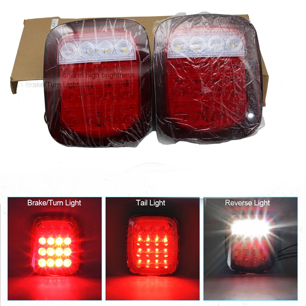 2pcs X Led Tail Lights For Jeep TJ Wrangler LED Car Rear Stop Turn
