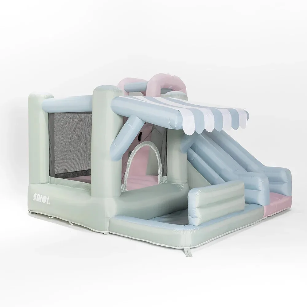 Inflatable bounce house with slide pool children's playhouse inflatable castle with blower suitable for birthday party summer