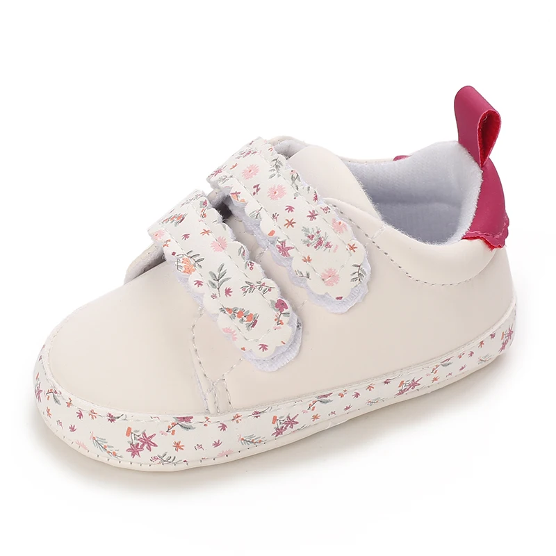 Baby Shoes Infant Pre-Walker Shoes, Floral Embroidery/ Bow Princess Sneakers, Soft Sole Casual Footwear for Baby Girls0-18M - 6