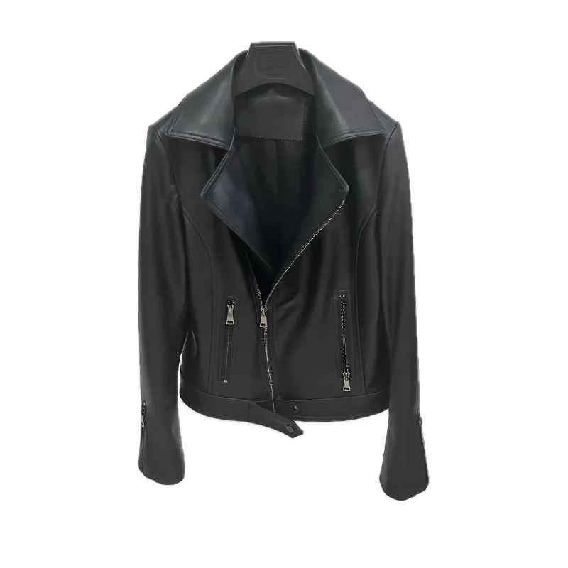 Women Leather Jackets Sheepskin Genuine Leather Women Short TURN-DOWN COLLAR coat autumn winter outside wear coat