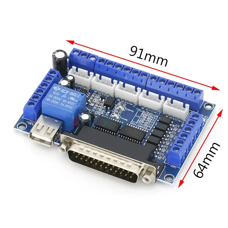 MACH3 Interface Board CNC 5 Axis With Optocoupler Adapter Stepper Motor Driver + USB cable stepper motor driver