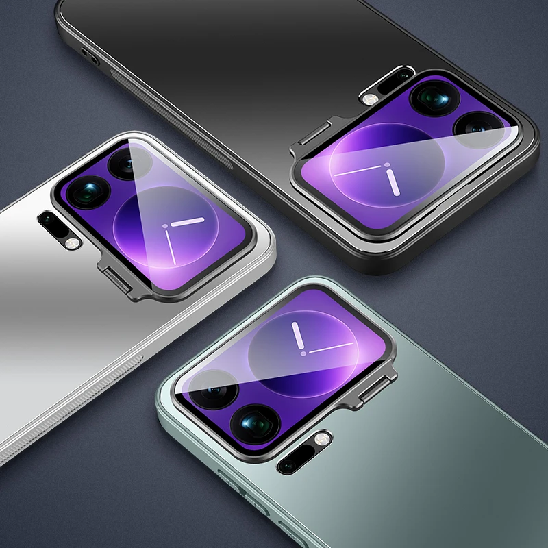 Enhanced Protective Case with Invisible Bracket and Camera Lens Guard - Matte Shockproof Shell
