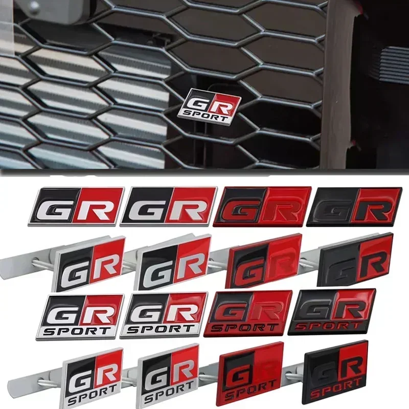 1x Car Front Head Grille Badge Emblem for Toyota GR Sport Yaris 86 Supra C- HR Hilux Rav4 Auris Prado Aqua Corolla Avensis Camry