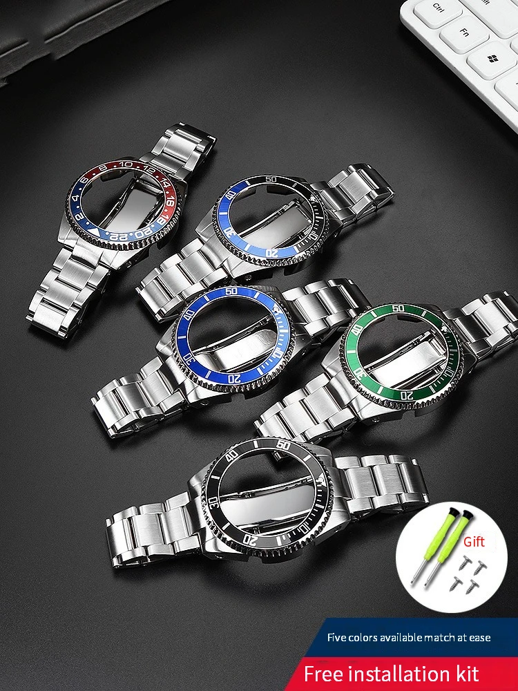 

Modified watch strap for G-Shock Casio GA-2100 GA-2110 modified Rolex Water Ghost stainless steel case watch strap accessories