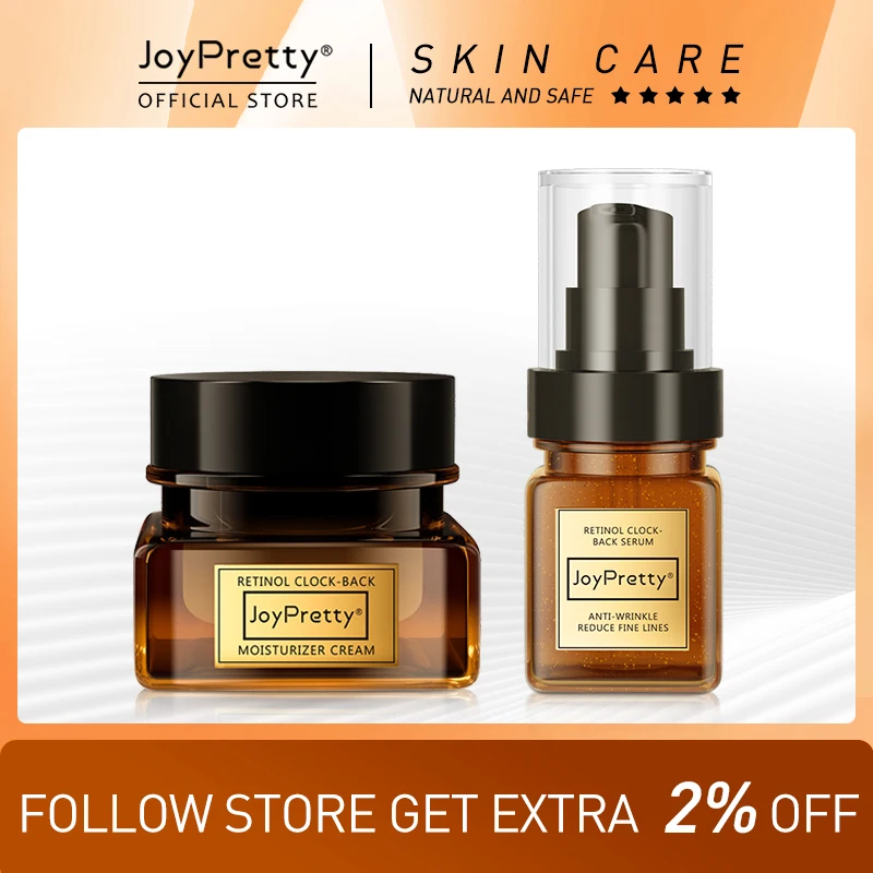 

JoyPretty Retinol Wrinkle Face Cream Serum Set Lifting Tighten Moisturizing Skin Care Facial Wrinkle Removal Cream For Women