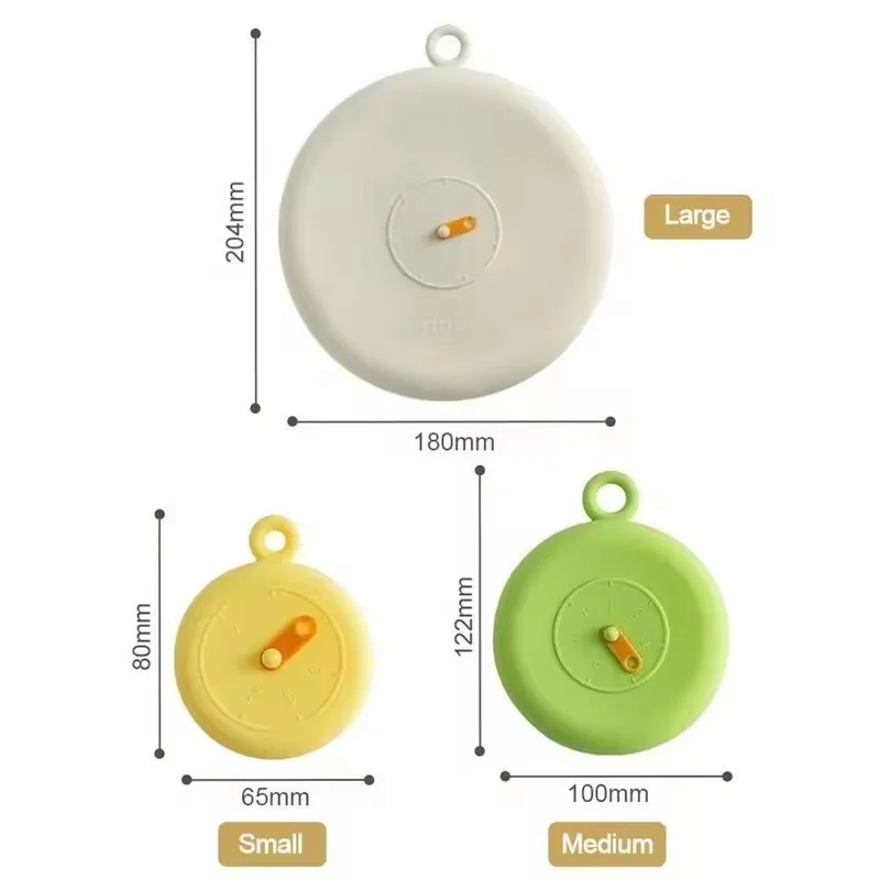2/4/8PCS Food Grade Silicone 3-Piece Bowl Lid High Temperature Round Refrigerator Leftovers Universal Sealing Lid food cover fresh keeping cover preservation cover bowl cover