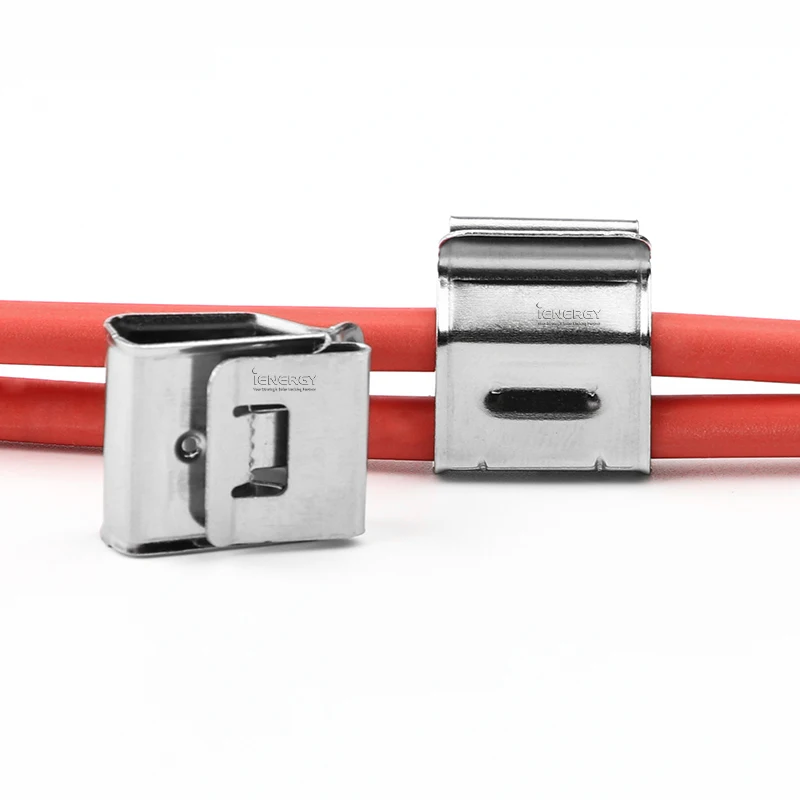 

100pcs Stainless Steel Solar Panel Cable Clip Professional Pv Cable Clips For 4 Square 2 Pv Solar Cable Wire Installation