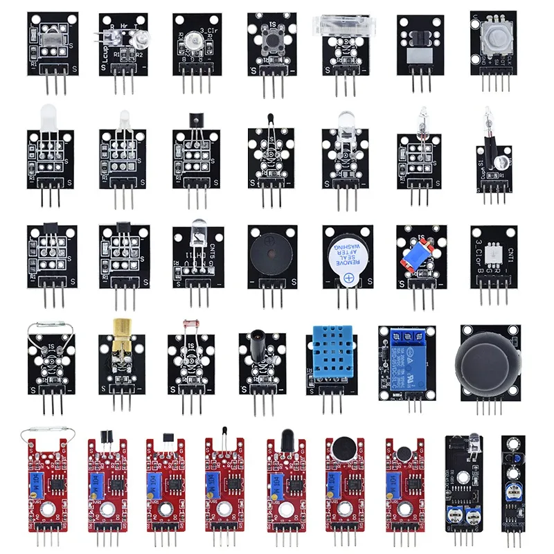 Per Arduino 43 Tipi di Sensori Digitale di Umidità di Temperatura RGB LED Cicalino del Suolo Suono Goccia di Pioggia Modulo Sensore Ad Ultrasuoni UNO R3 - immagine 6