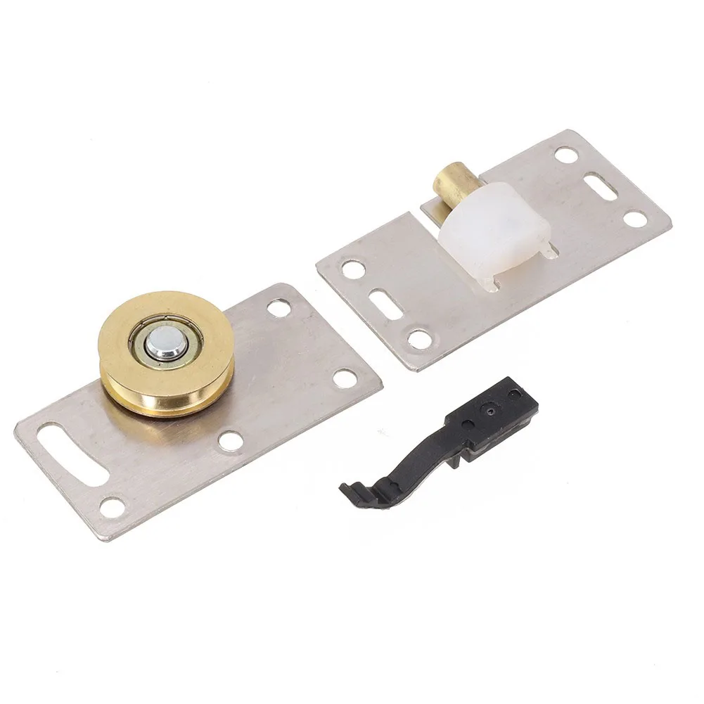 1set Stainless Steel Pulley Heavy Duty Sliding Door Wheels Pulleys Rollers Runners For Cupboard Cabinet Funiture Accessories