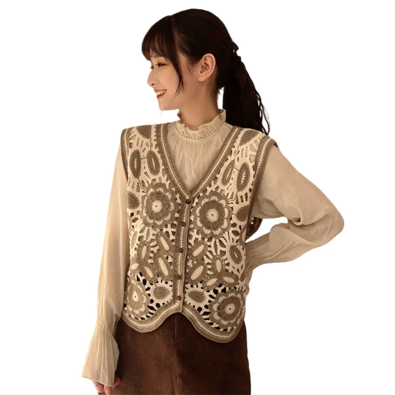 DAZY Gilet da donna a maglia, senza maniche, scollo a V, minimalista