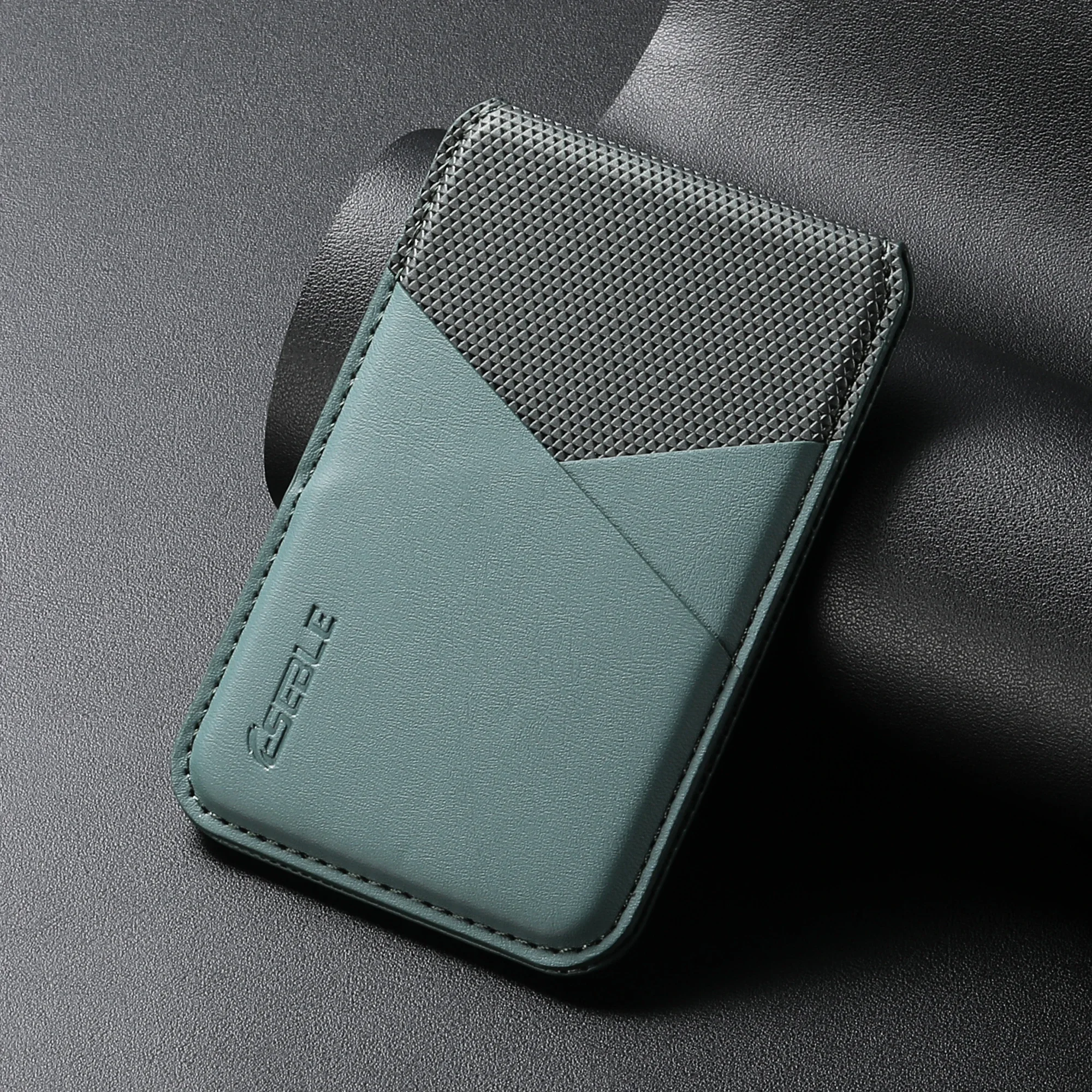 Leather Magnetic Wallet Card Holder with RFID Protection