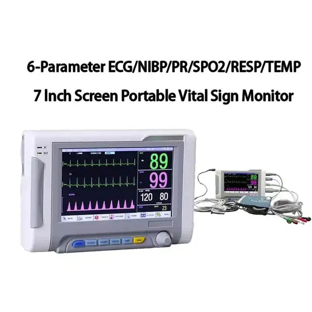 Veterinary Monitor Pet Vital Signs Monitor 7 inch screen 6-Parameters Patient