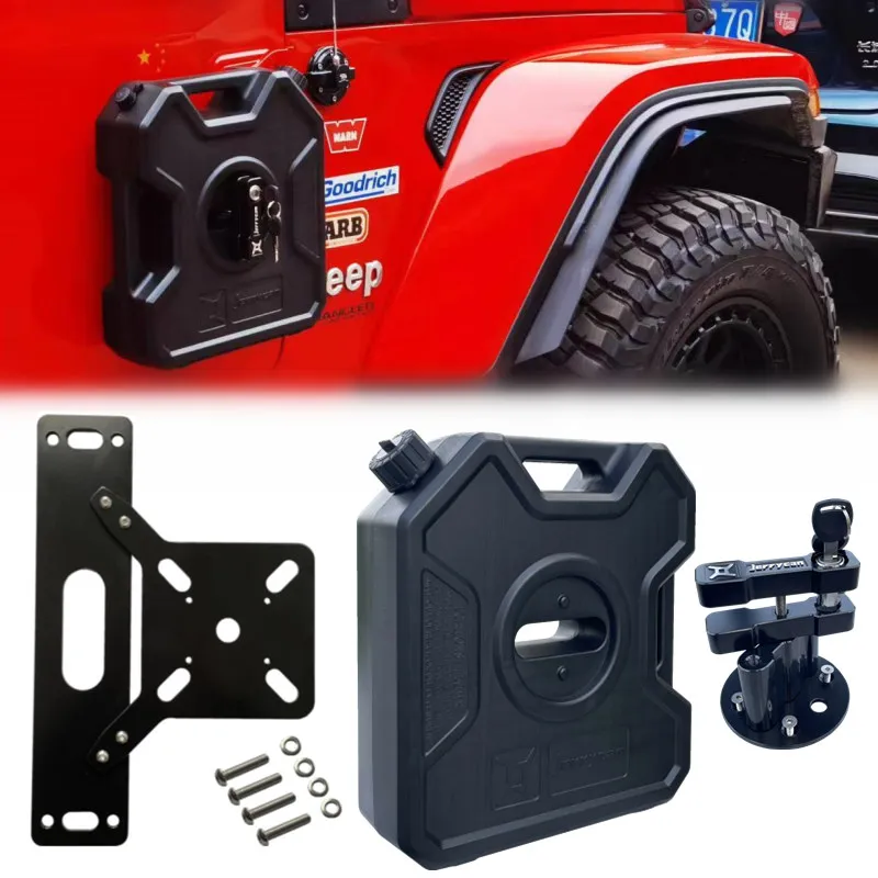 7.5L Door Mounted Spare Fuel Water Tank for Wrangler JK JL & Gladiator JT  Plastic Car Petrol Jerrycan Oil Gas Can Container Cans