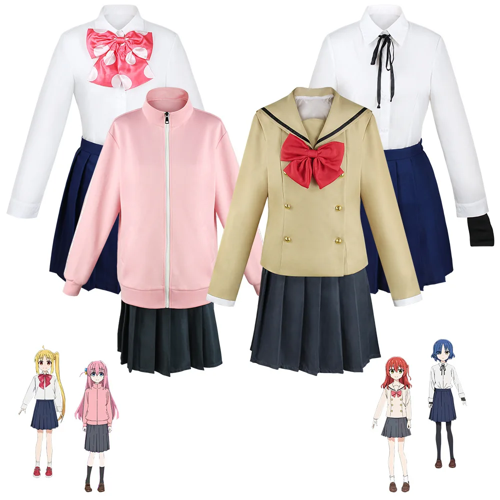 

BOCCHI THE ROCK Cosplay Bocchi The Rock Gotou Hitori Cosplay Costume JK Uniform Pink Jacket Skirt Suit Halloween Women Clothes