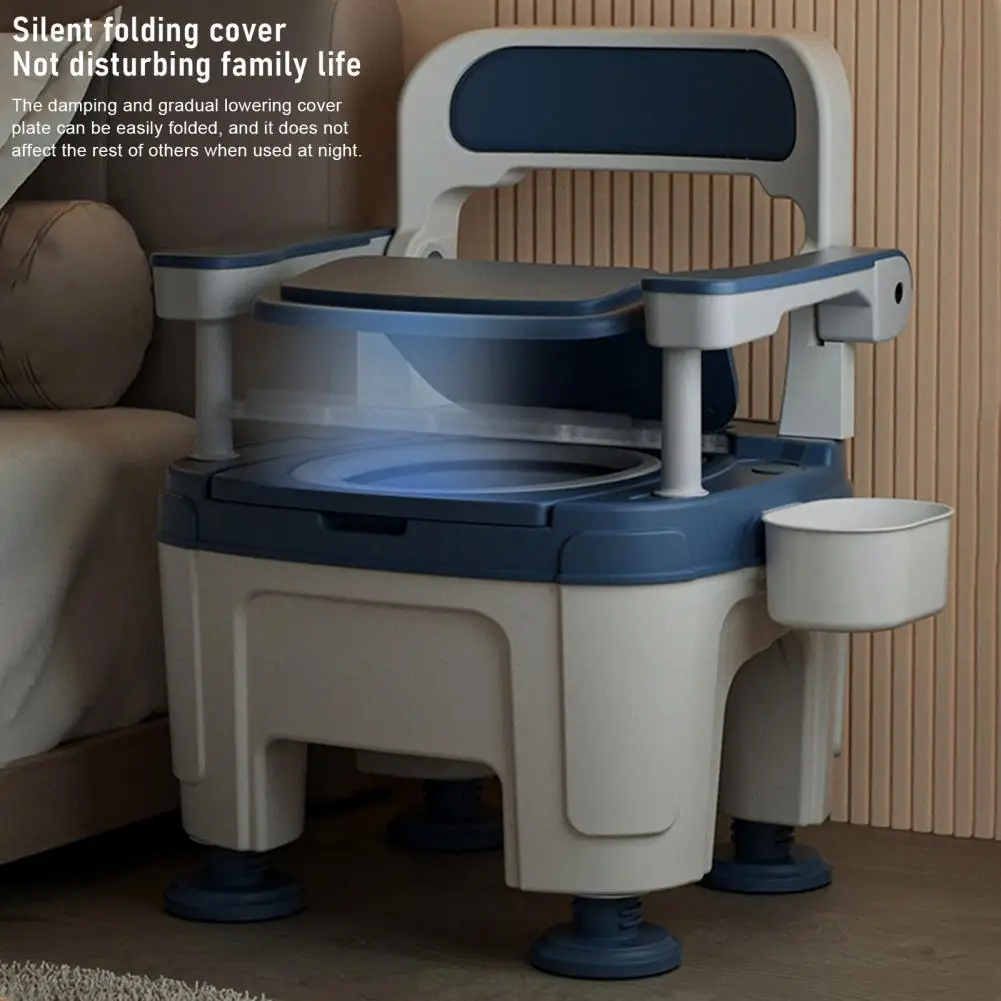 1Pc Bedside Commode with Handles Portable Toilet Chair Seat Height Adjustable Portable Adult Potty Toilet Load 882lb for Seniors 3