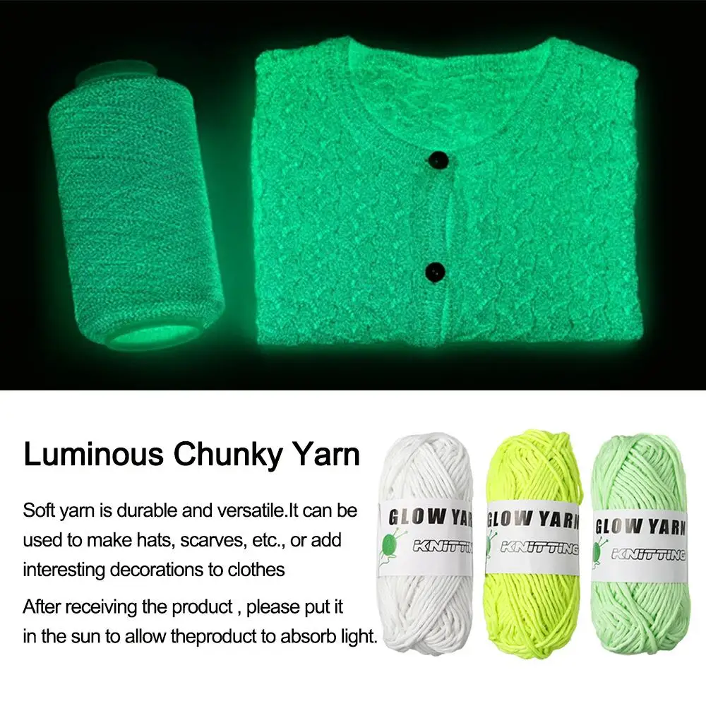 50g/roll Luminous Chunky Yarn Polyester Hand Knitted Glow in the Dark Knitting Wool DIY Handmade Weave For Cardigan Scarf Hats 4