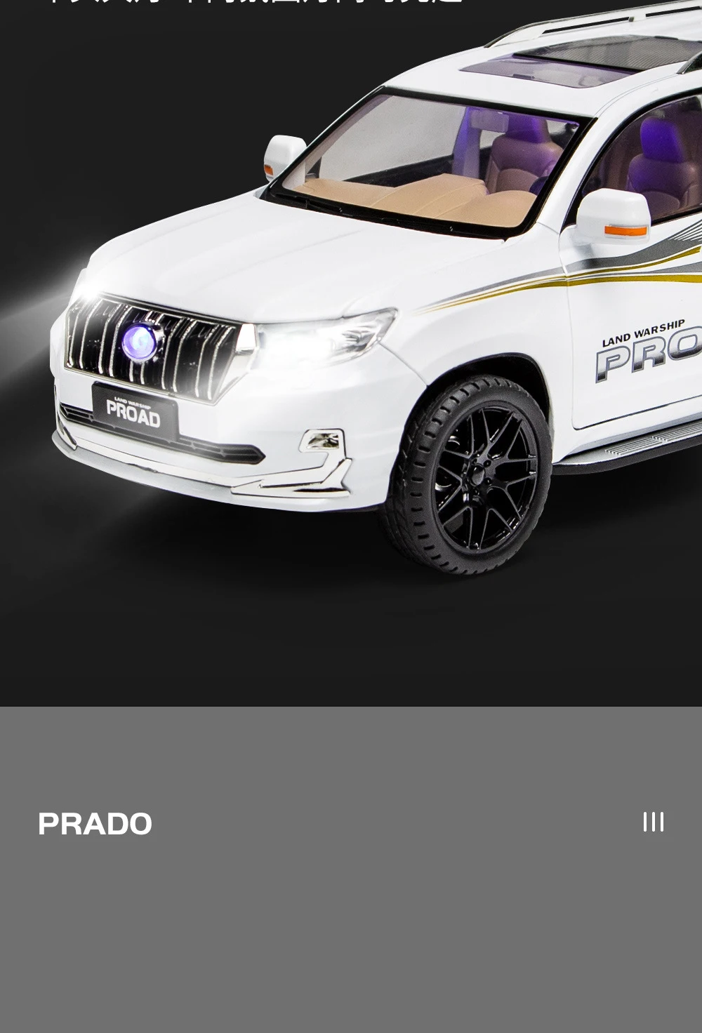 1:18 Toyota Land Cruiser Prado Suv Alloy Car Model Diecast