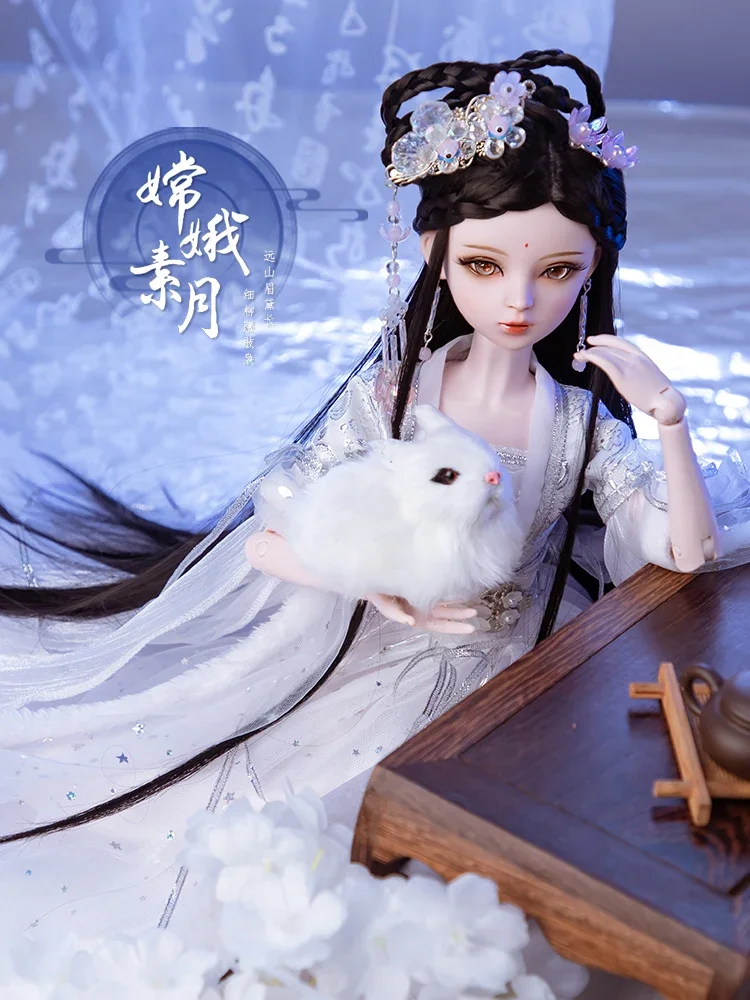 手作りの古代中国の漢服bjd人形,完全なセット,神話の月の女神,交換品