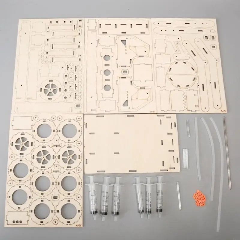 L74A 조립에 손을 대십시오 나무 굴삭기 모델 물리학 학습 도구 학생을위한 어린이 교육 장난감 학교 실험