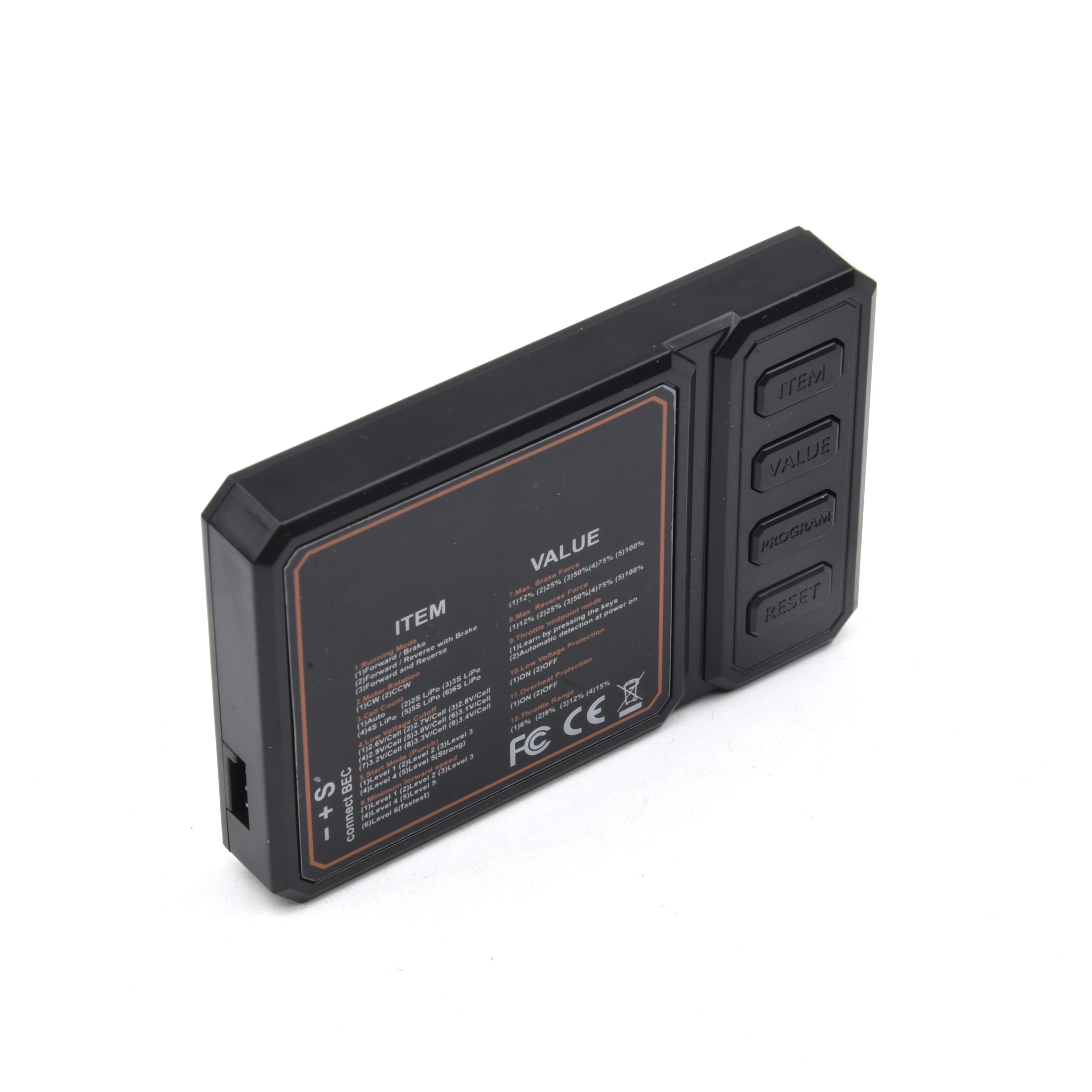 Carte programmation ESC brushless 120A pour voiture RC