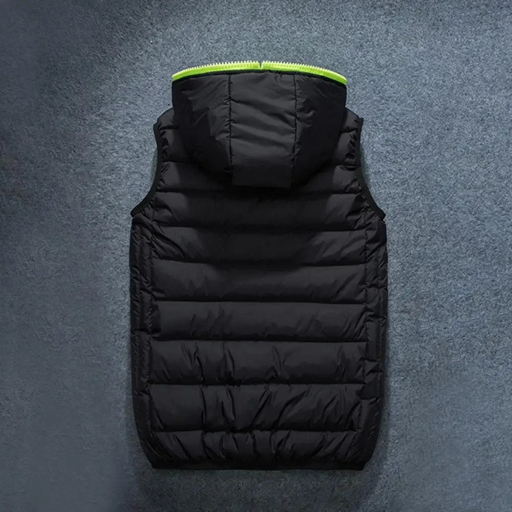 

Unisex Hooded Winter Vest Waterproof Hooded Vest Coat Waterproof Hooded Winter Vest with Zipper Placket for Men for Streetwear