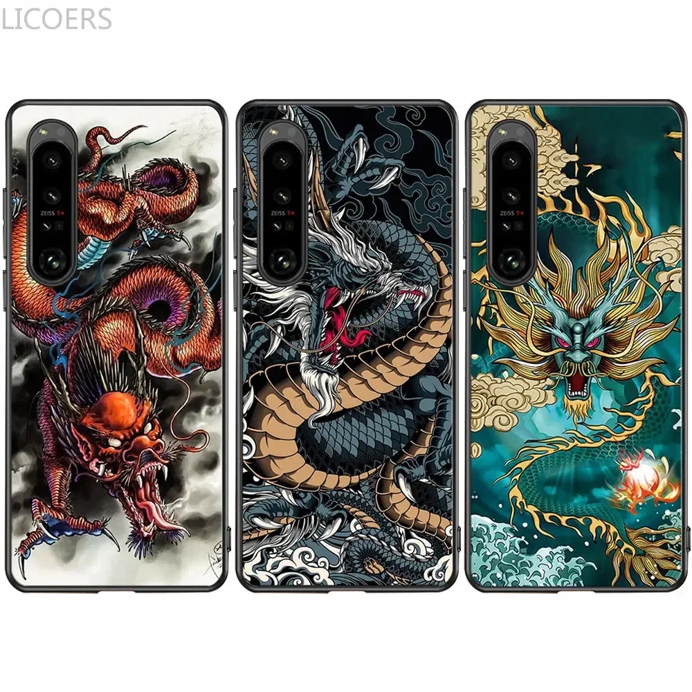 Фото Чехол Dragon для Sony Xperia 10 5 1 V IV III II Ace Pro-I 8 L4 XZ, мягкий матовый Силиконовый противоударный чехол с милым рисунком №3