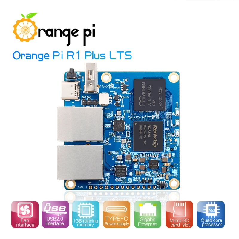 Laranja Pi-r1 Plus Lts Rockchip Rk3328 1gb Ram Executar Openwrt os Android Unbuntu Caixa de Metal Opcional Dual Gigabit Soft Router - Imagem 6