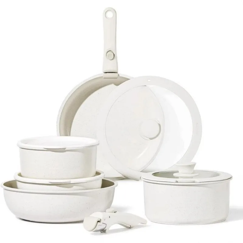 Pots and Pans Set Non-Stick Astercook Ceramic Cookware with Sensor Handles