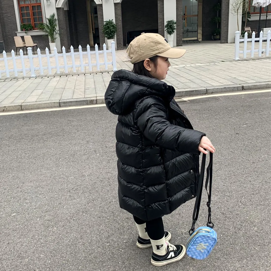Children's Winter Long Down Jacket Knee-high Boys And Girls Puff