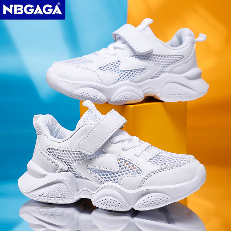 Summer White Children's Breathable Casual Sneaker For Boy Girls Sport Tennis Fashion Kids School Flat Walking Shoes Non Slip