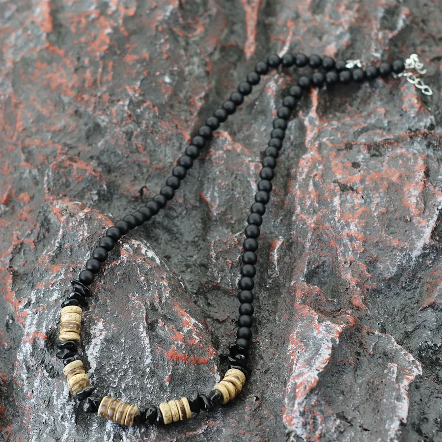 Tiger Eyes Blue Howlite Stone Men Necklace 20 Inches