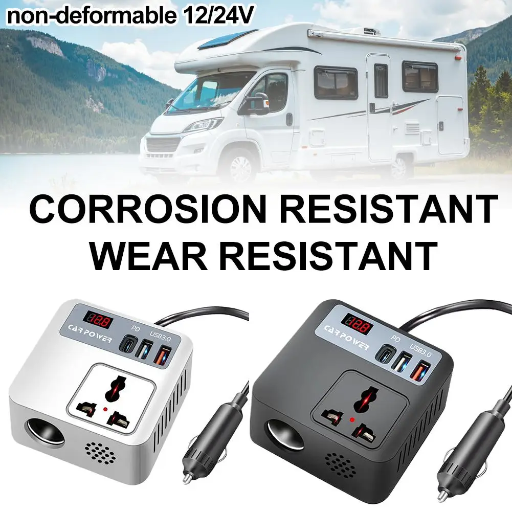 Inverter di Potenza per Auto 200W, Convertitore da 12V a 110V, Inverter Diretto da 24V 220V a Inverter di Potenza per Auto, Installazione Continua J8V5 - immagine 2