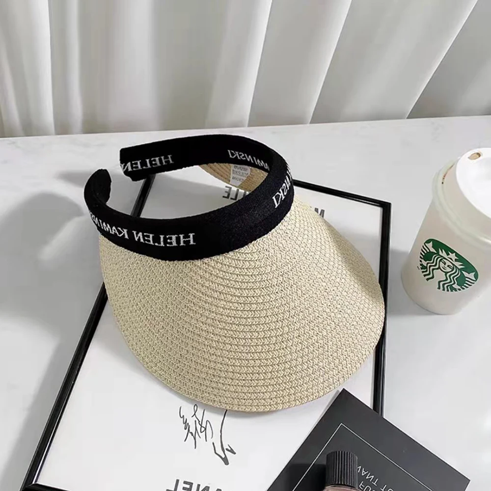 Straw Hat Duck Summer Straw Hat Women's Sunshade Beach Travel Headband