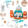 Pet Cat Dog Carrier Backpack Toy, 18PCS Pet Care Playset,Vet Clinic and Doctor Kit for Kids, Pet Veterinarian Medical Role Play 3