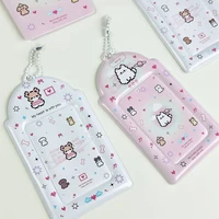 1pcs Photo Card Holder Keychain Id Badge Holder,3 Inch Photocards Holder Protective Sleeves Id Case Holder 2