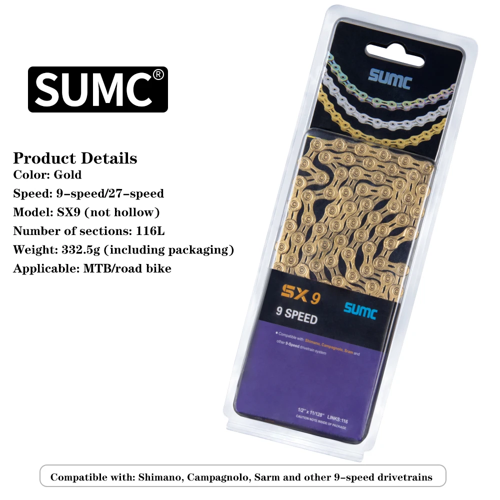 Sumc チェーン SUMC 12 スピード ダイヤモンド カラー SL バイク チェーン MTB