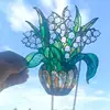 Outdoor Sun Catcher Flower Window Catcher Wall Art Decor Sun Catcher With Chain Floral Sign For Outdoor Porch Kitchen Garden 3