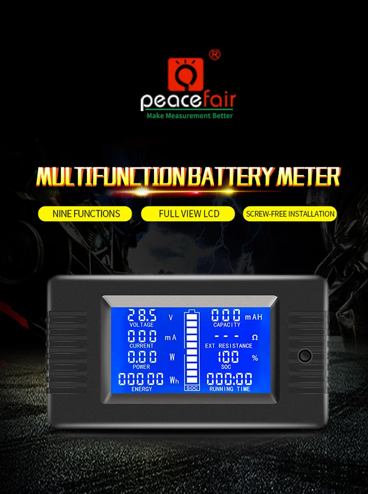 PZEM015 200v 50A Batterie Monitor Kapazität Tester Digitale Amperemeter Voltmeter Energie Meter Strom SOC Impedanz Widerstand – Detail 5
