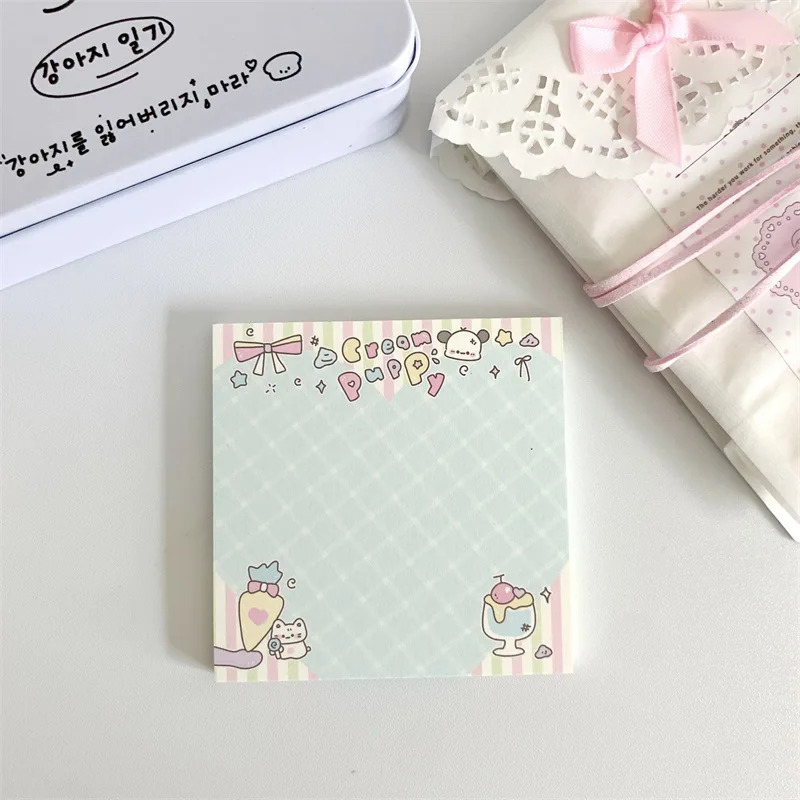MINKYS 50 ورقة Kawaii جرو مربع لوحات مذكرة ورقة لل...