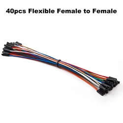 Flexible Dupont Cable Jumper Wire Kit - Versatile 24AWG Copper Connectors - 10cm (40pcs Flexible F - F)