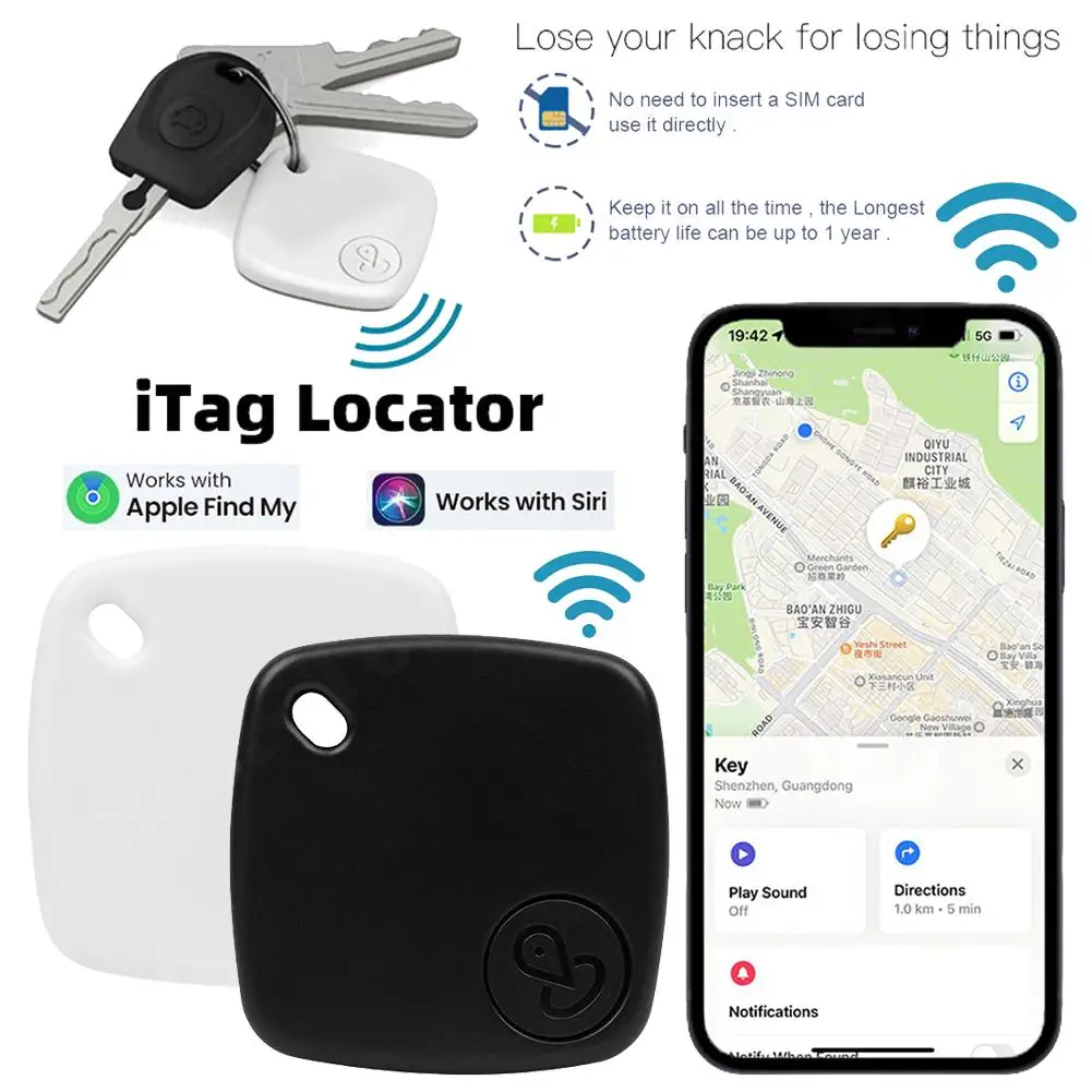 Tuya Smart GPS Tracker Tag, alarme anti-perte, sans fil, Bluetooth