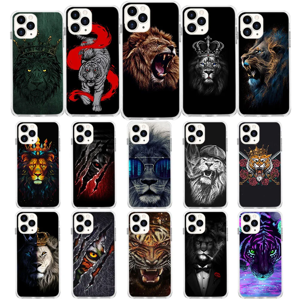 Custodia Morbida Per Moto One Edge E4 E5 G6 20 Fusion 30 Ultra Neo Macro Fusion Plus Play Lite Pro Us-9 Cool Lion Tiger King