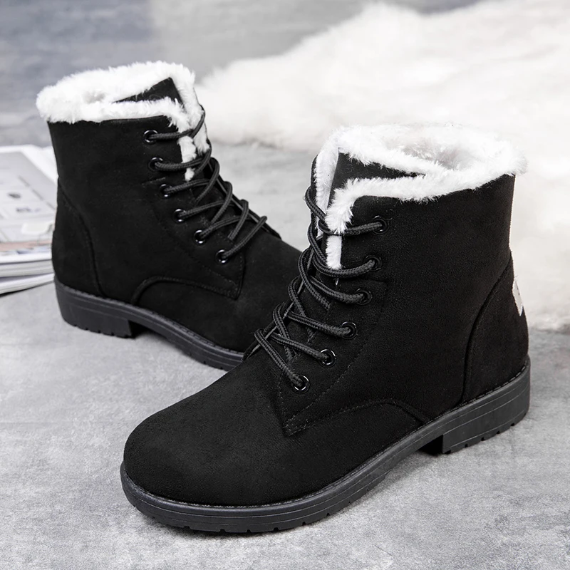Snow Women Boots Flat Boots For Women Platform Ladies Shoes Plush