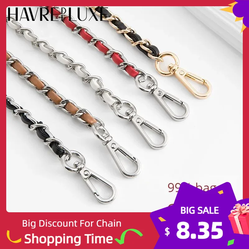 

HAVREDELUXE Bag Chain Bag Strap Shoulder Strap Replacement Chain Metal Leather Chain Transformation Single Purchase Accessories