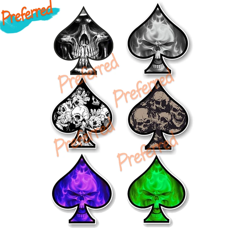Skull Ace Of Spades Sticker Decal for your All Cars Racing Laptop Motorcycle Helmet Trunk toolbox Surf Camper Window Bumper